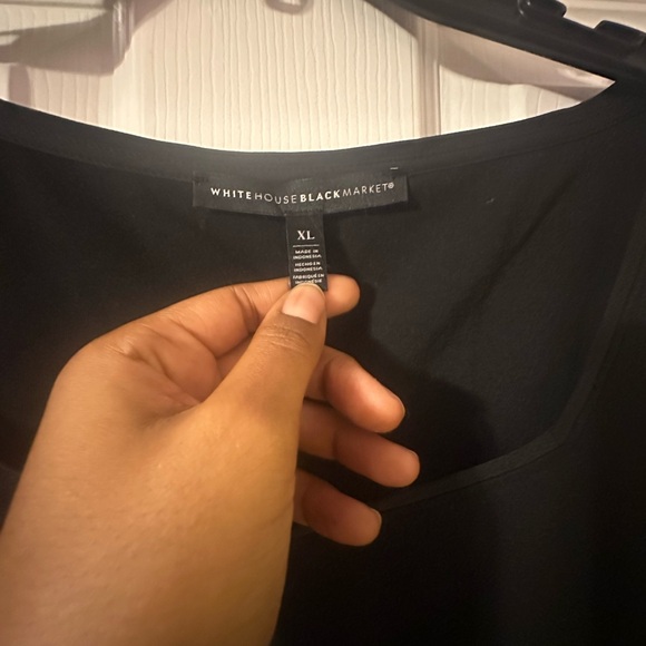 Black Women's Square Neck Top - Picture 2 of 5